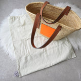 ロエベ アナグラム ラフィア バスケットバッグ カゴバッグ ベージュ / オレンジ - NEWSED