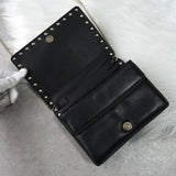 ヴァレンティノ ロックスタッズ レザー チェーンショルダー ショルダーバッグ ポシェット ブラック / ゴールド - NEWSED