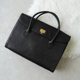 クレージュ ヴィンテージ ロゴ金具 レザー ビジネスバッグ ブラック - NEWSED