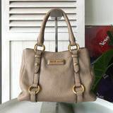 ミュウミュウ ロゴ レザー ハンドバッグ ベージュ レディース - NEWSED