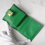 セリーヌ ゴールド ガンチーニ レザー 二つ折り財布 グリーン - NEWSED