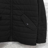 バブアー スエード切り替え キルティングジャケット ブラック - NEWSED