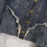 ヴィヴィアン ウエストウッド オーブ 刺繍 ダメージ加工 バックプリント デニムジャケット ブルー レディース - NEWSED