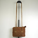 プラダ トライアングルロゴ ポコノ テスート ナイロン キルティング チェーン ミニ ショルダーバッグ ブラウン - NEWSED