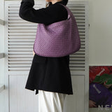 ボッテガ イントレチャート レザー ワンショルダーバッグ パープル - NEWSED