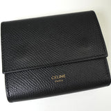 セリーヌ レザー 三つ折り財布 ブラック - NEWSED