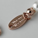 ヴィヴィアン ウエストウッド オーブ フェイクパール ラインストーン チョーカー ピンクゴールド - NEWSED