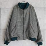 ラコステ リバーシブル ブルゾン スタジャン ロゴパッチ チェック柄 グリーン/カーキ - NEWSED