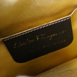 サルバトーレ フェラガモ スエード がま口 ハンドバッグ ブラック - NEWSED