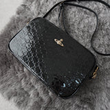 ヴィヴィアン ウエストウッド オーブ エナメル レザー ショルダーバッグ ブラック - NEWSED