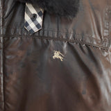 バーバリー ブラックレーベル ファー襟 パテント ダウンジャケット ブラウン - NEWSED