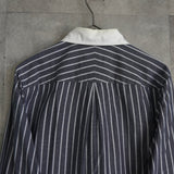 ヴィヴィアン ウエストウッド オーブ ストライプ柄 長袖シャツ クレリックシャツ ブルー - NEWSED