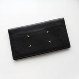 メゾン マルジェラ 四つタグ レザー ロングウォレット 長財布 ブラック - NEWSED