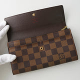ルイ ヴィトン ダミエ ポルトフォイユ・サラ 長財布 フラップ ブラウン - NEWSED
