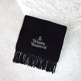 ヴィヴィアン ウエストウッド オーブウール マフラー ブラック - NEWSED