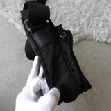 プラダ ポコノ テスート ナイロン 三角プレート ミニ ショルダーバッグ ブラック - NEWSED