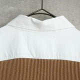 メゾンマルジェラ オーバーサイズ ドッキング ニット シャツワンピース ベージュ / ホワイト レディース - NEWSED