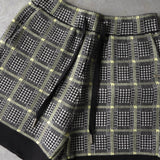 アルマーニ エクスチェンジ 千鳥格子柄 ニット セットアップ カーディガン ショートパンツ レディース グレー - NEWSED