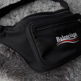 バレンシアガ ロゴ ウエストポーチ ホイールベルトパック ボディバッグ ブラック - NEWSED