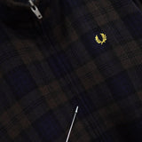 フレッドペリー エルボーパッチ ウールジャケット トラックジャケット ブルゾン チェック柄 ダークブラウン - NEWSED