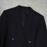 バーバリー ヴィンテージ ホースロゴ刻印入り 金ボタン テーラードジャケット ブレザー 紺ブレ ネイビー - NEWSED