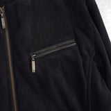 バーバリー ロンドン ボア レザー スエード調 ジッパー ムートンジャケット ノバチェック裏地 ブラック - NEWSED