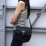 プラダ テスート ポコノ ナイロン トライアングルロゴ ショルダーバッグ ブラック - NEWSED