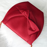 イヴ サンローラン リボン サテン ショルダーバッグ ポシェット レッド - NEWSED