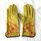 ヴィヴィアン ウエストウッド オーブ レザー口 手袋 グローブ ライム イエロー グリーン - NEWSED