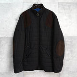 バブアー スエード切り替え キルティングジャケット ブラック - NEWSED