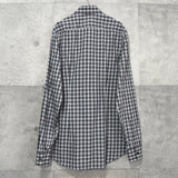 プラダ ギンガムチェック柄 長袖シャツ フォーマル メンズ ブラック / ホワイト - NEWSED