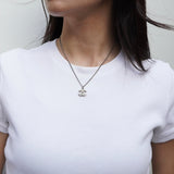 シャネル ココマーク ラインストーン ネックレス シルバー - NEWSED