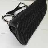 シャネル マトラッセ キャビアスキン チェーン ボーリングバッグ ハンドバッグ ブラック シルバー - NEWSED