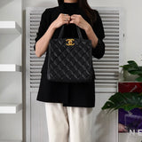 シャネル ターンロック マトラッセ キャビアスキン トートバッグ ブラック - NEWSED