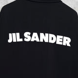 ジルサンダー バックロゴ ビスコース ロングコート スタッフコート ブラック - NEWSED