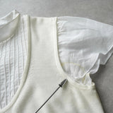 ソニア リキエル ドッキング ブラウス ニット 半袖トップス ホワイト レディース - NEWSED