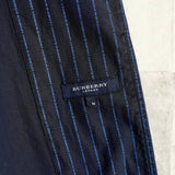 バーバリー ロング ガウンコート ストライプ柄 ネイビー - NEWSED