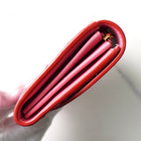 ボッテガ ヴェネタ イントレチャート レザー バイカラー 二つ折り財布 ピンク / レッド - NEWSED