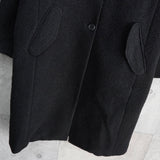 フレッドペリー ロゴ刺繍 起毛 ロングコート コクーンコート チェスターコート ブラック - NEWSED