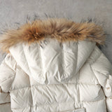 バーバリー ブルーレーベル ファー ダウンジャケット ダウンコート ファー取り外し可能 レディース ホワイト - NEWSED