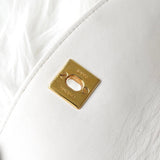 シャネル ココマーク マトラッセ ターンロック ラムスキン チェーン ショルダーバッグ ホワイト - NEWSED