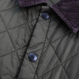 バブアー コーデュロイ襟 ロゴ キルティングジャケット カーキ - NEWSED