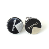 シャネル ロゴ サークル イヤリング シルバー / ブラック - NEWSED