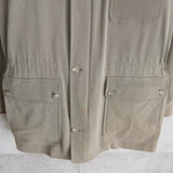 バーバリー フェイクレイヤード レザー襟 ハーフコート ハンティングジャケット ライナー付き グレーカーキ/ブラウン - NEWSED