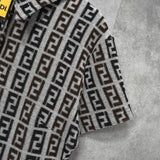 フェンディ ズッカ 総柄 パイル地 半袖ポロシャツ グレー タグ付き未使用品 - NEWSED