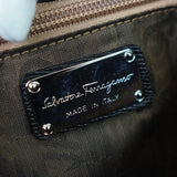 サルバトーレ フェラガモ レザー ガンチーニ ショルダーバッグ トートバッグ 肩掛け ブラック - NEWSED