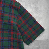 ポロ ラルフローレン ロゴ 刺繍 チェック柄 半袖ポロシャツ グリーン / レッド - NEWSED