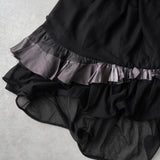 サカイ チュール アシンメトリー フリルスカート 変形 異素材切り替え ブラック - NEWSED
