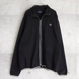 フレッドペリー スウェット生地 ジップアップ ジャケット ロゴ刺繍 ネイビー - NEWSED