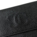 シャネル ココマーク キャビアスキン 三つ折り財布 ブラック - NEWSED